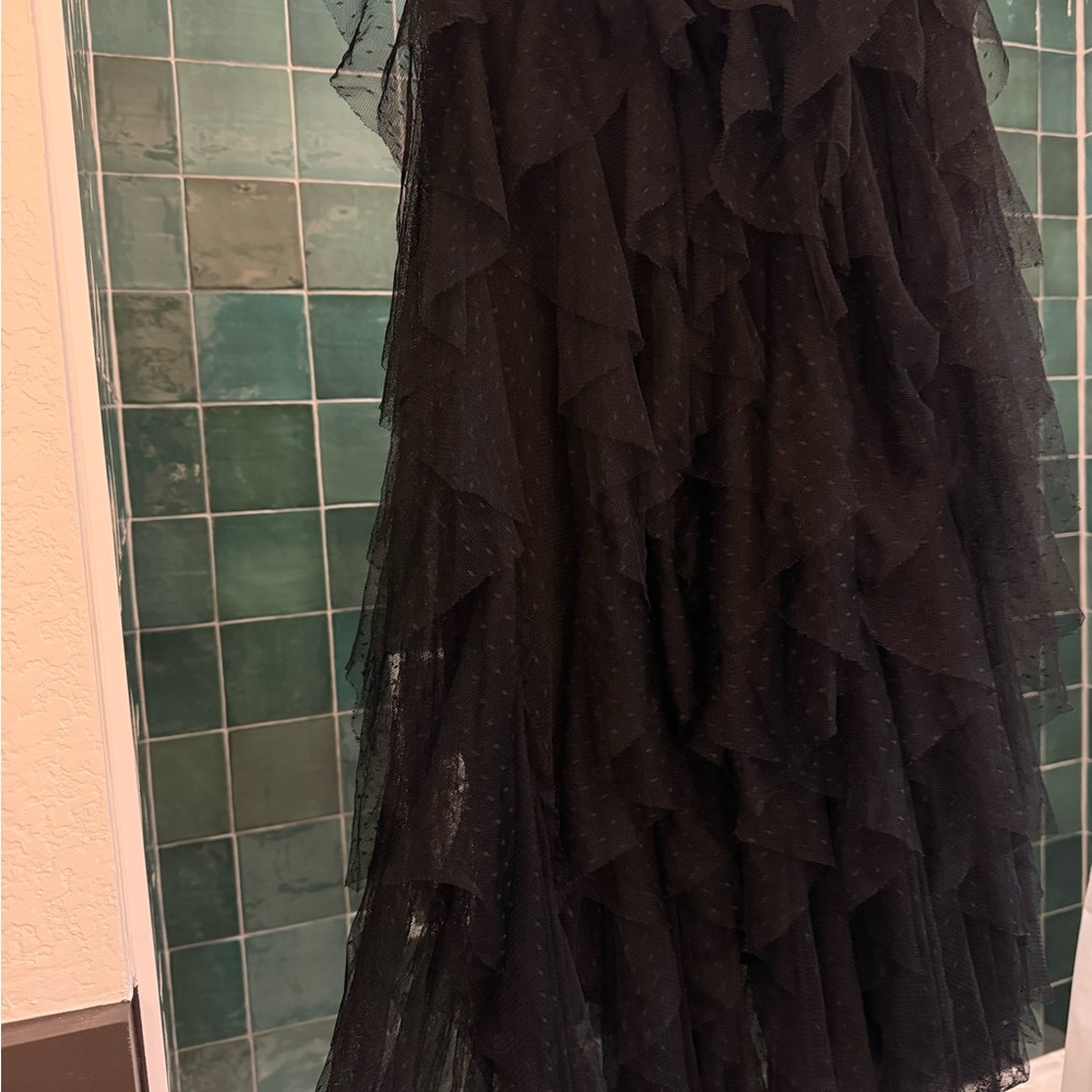 Anthropologie Black Tulle Skirt